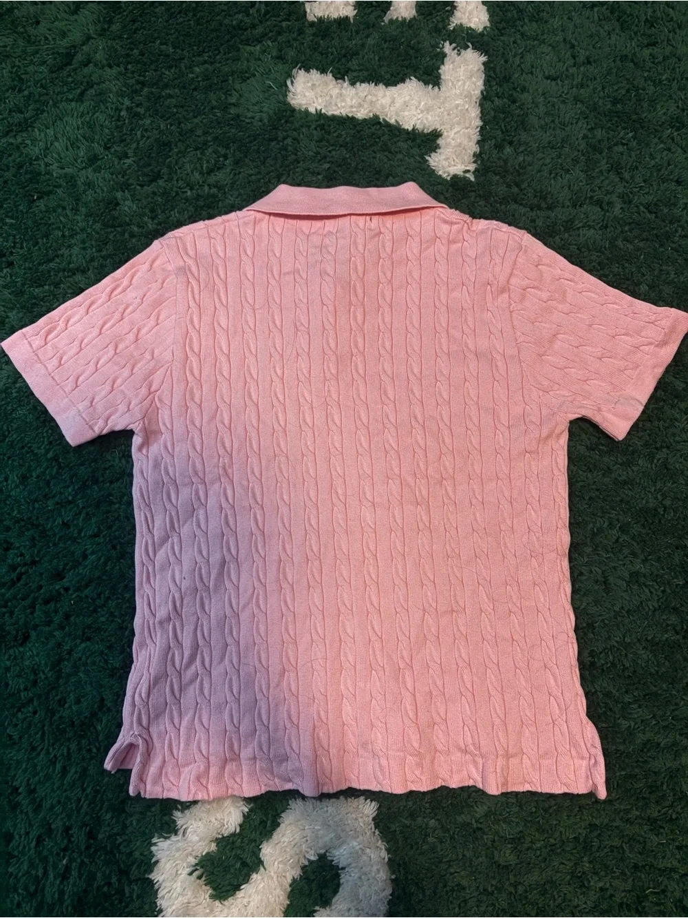 Polo by Ralph Lauren Pink Cable-Knit Polo